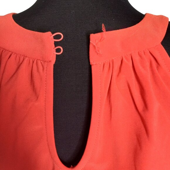 WHBM XS Halter Top Orange Sleeveless Keyhole Embellished Beaded Womens Ruched - Picture 7 of 10